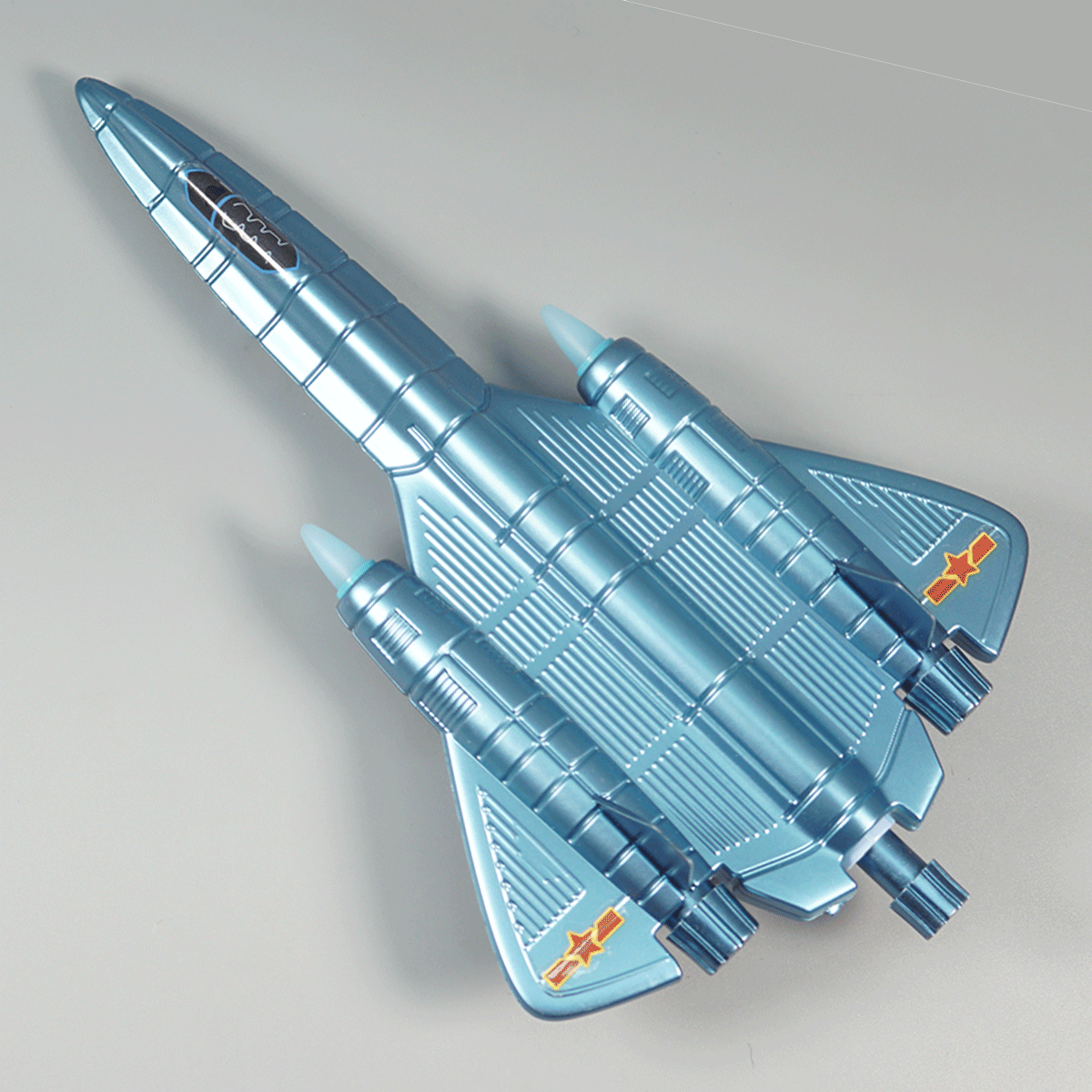 penhouse.in pens Light Blue Color Body With Blue Metallic Finish And Star Marking On The Wings And Jet Shaped Gel Pen SKU 10231
