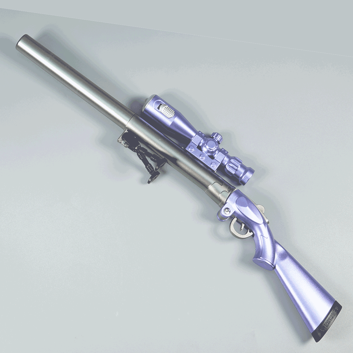 penhouse.in Violet Color Sniper Rifle Gun Designed Body With Focus Light Fine Tip Gel Pen SKU 55194