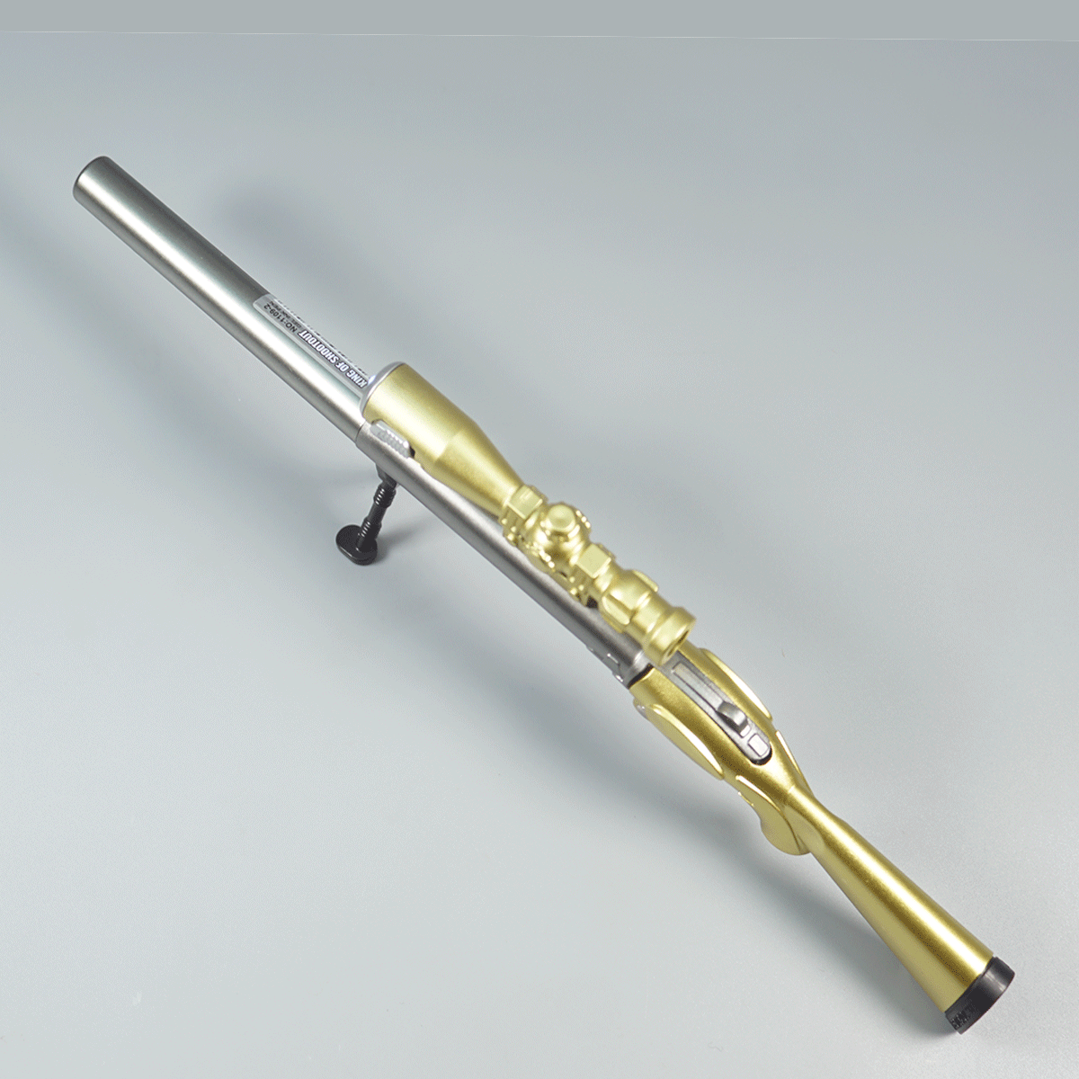 penhouse.in Gold Color Sniper Rifle Gun Designed Body With Focus Light Fine Tip Gel Pen SKU 55196