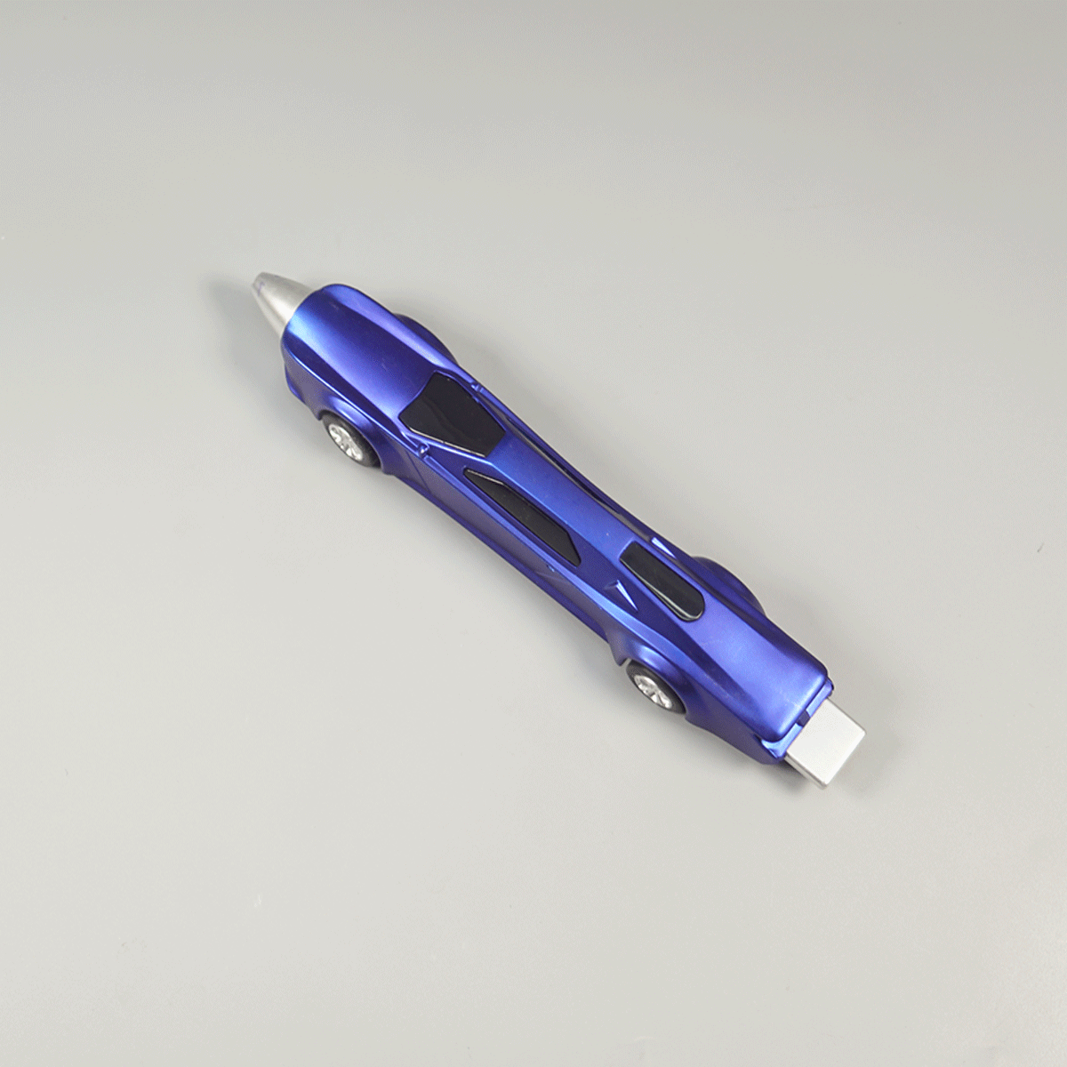 penhouse.in pens Dark Blue And Silver Color Body Racing Car Shaped Shiny Plastic And Working Wheels Fine Tip Ball Pen SKU 10316