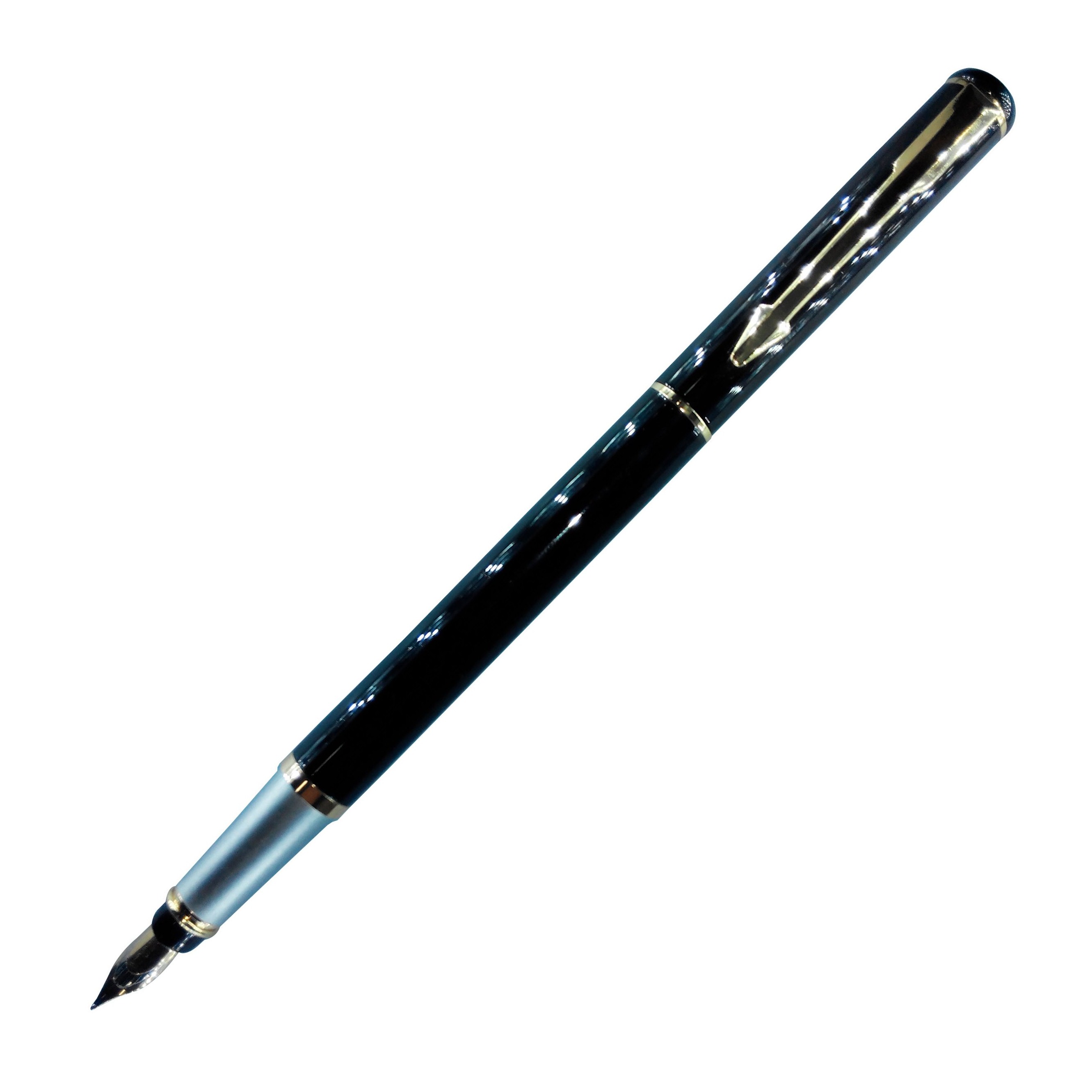 Baoer Black Color Body With Gold Clip Medium Nib Converter Type Fountain Pen SKU 10461