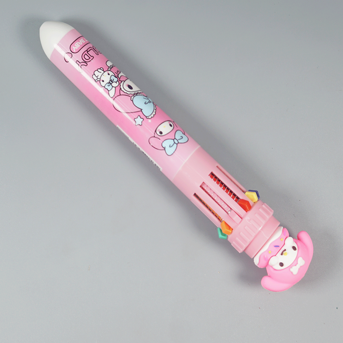 penhouse.in pens Pink Color Body Mooldy Themed 10 in 1 Multi Color Pen Spring Type Ball Pen SKU 10478