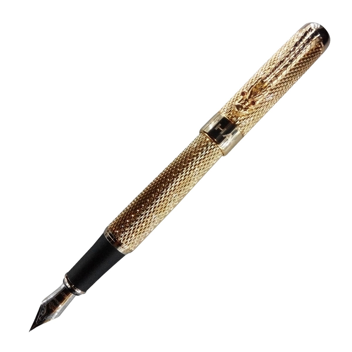 JINHAO DRAGON CLIP GOLD LUCKY PEN GOLDEN COLOR CLIP CAP TYPE FOUNTAIN PEN MODEL: 10511