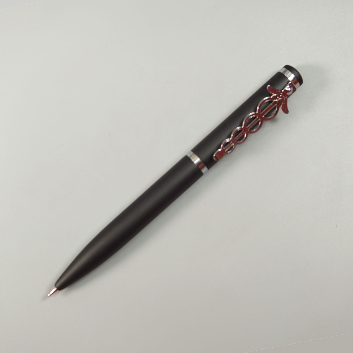 Swiss Cross 1025 Matte Black Color Body With Doctor Clip Twist Type Ball Pen SKU 10600