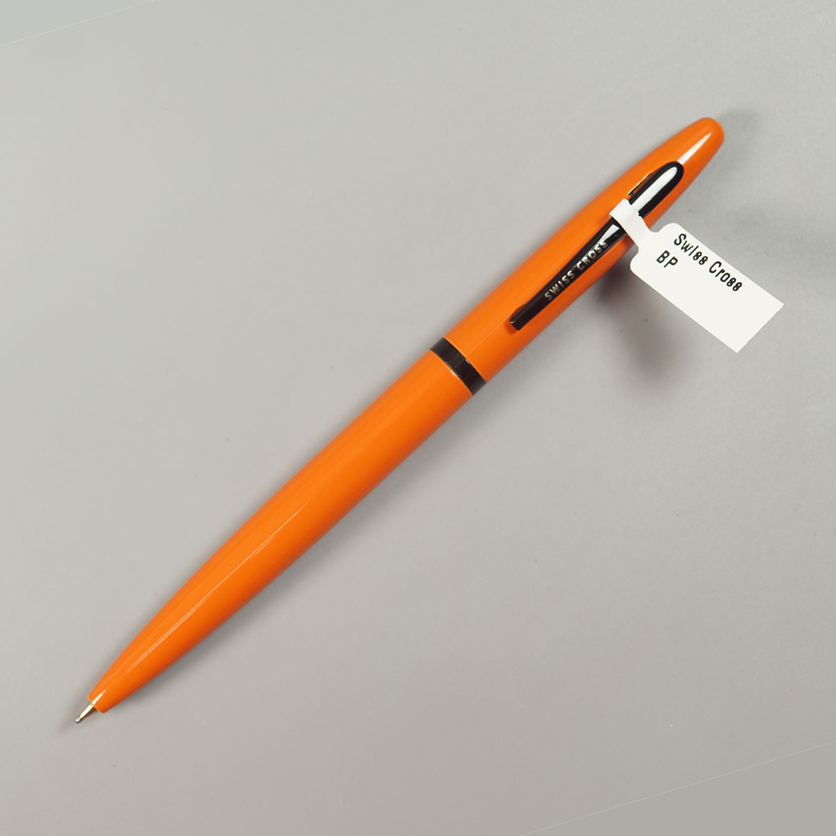Swiss Cross 863 Orange Color Body With Black Color Clip Twist Type Ball Pen SKU 10608