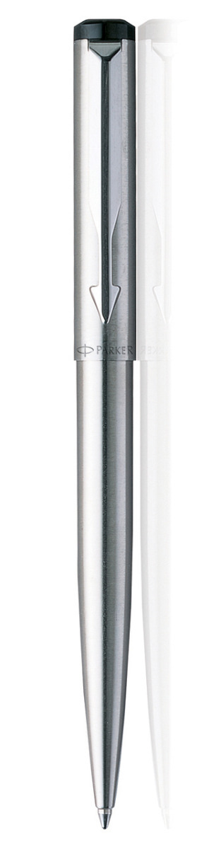 Parker Model No: 10630 Vector Stainless Steel CT with silver clip retractable Ball Pen 