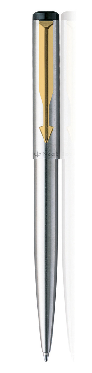 Parker Model No: 10631 Vector Stainless Steel GT with gold clip retractable Ball Pen 