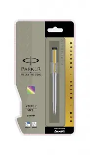 Parker Model No: 10631 Vector Stainless Steel GT with gold clip