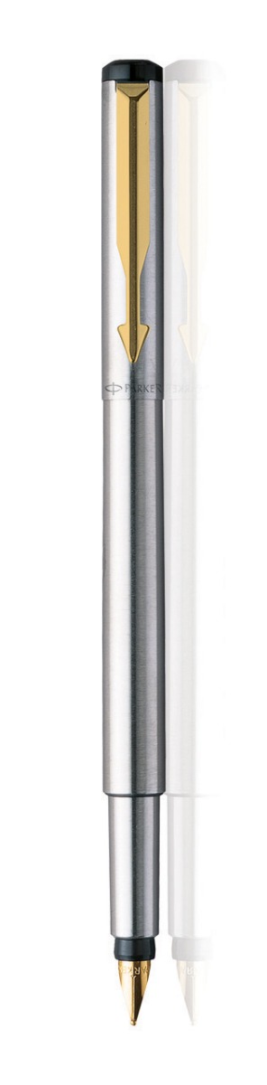 Parker Model: 10650  Vector Stainless Steel (Gold Nib) GT Fountain Pen