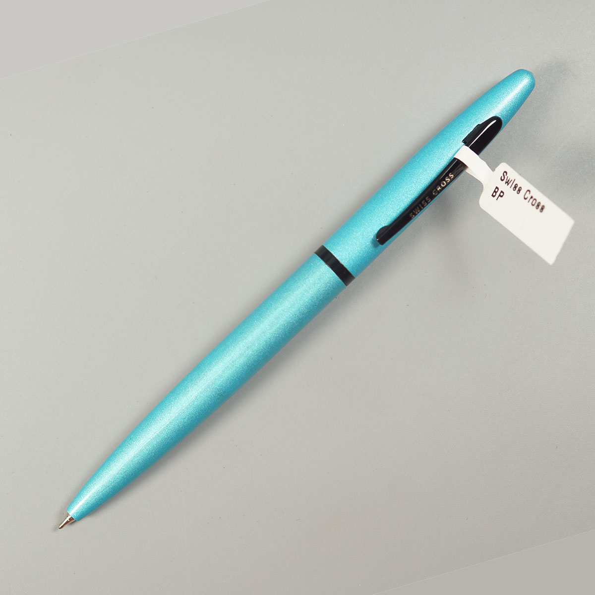 Swiss Cross 863 Sky Blue Color Body With Black Color Clip And Twist Type Ball Pen SKU 10656