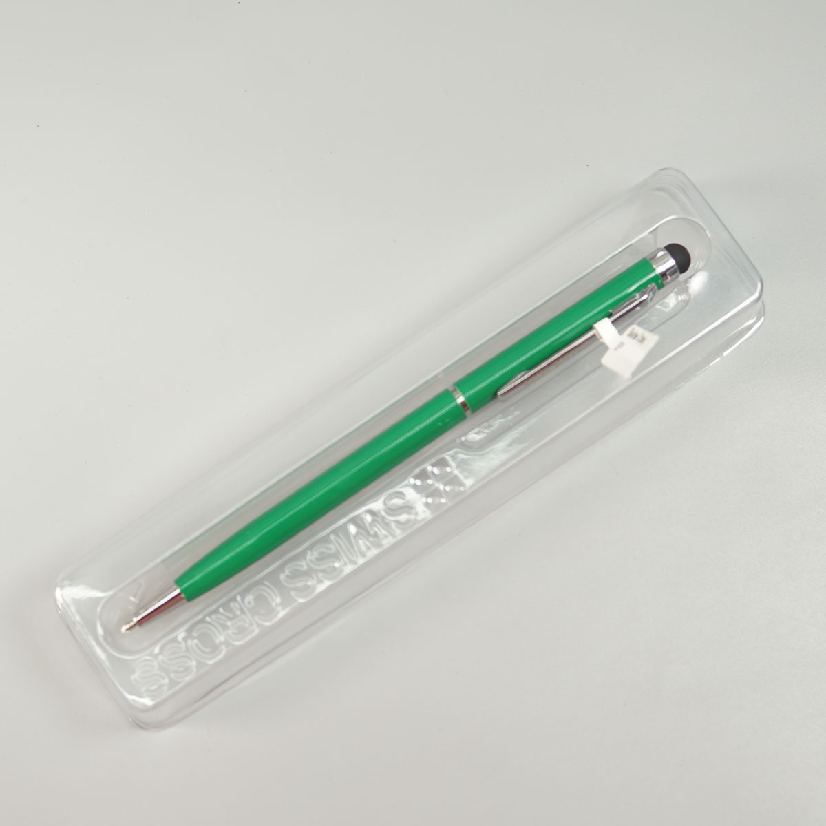 Swiss Cross 932 Green Color Body With Silver Color Clip Stylus Twist Type Ball Pen SKU 10701