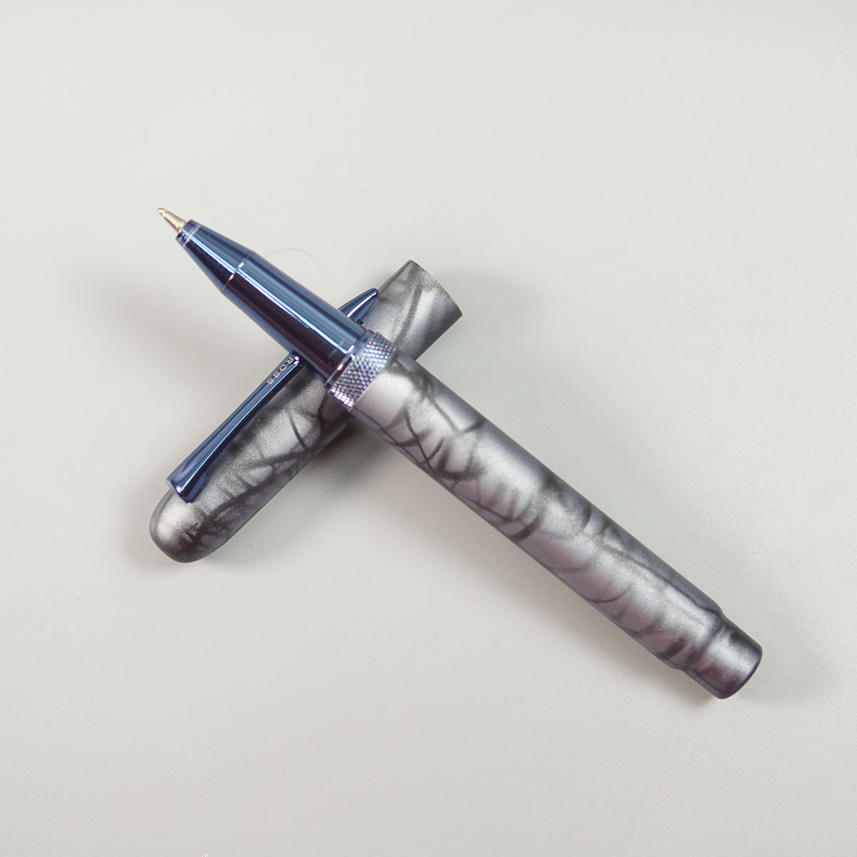 Swiss Cross 1091 Blue Color Body And Clip Trim Fine Tip Magnetic Cap Type Ball Pen SKU 10703