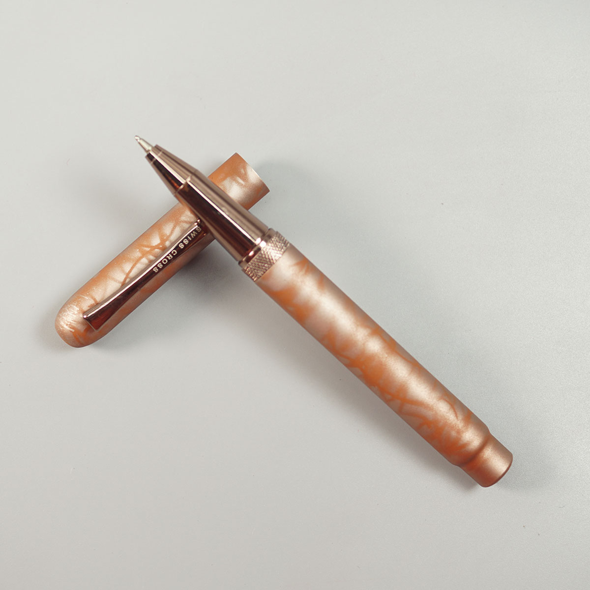 Swiss Cross 1091 Brown Color Body And Clip Trim Fine Tip Magnetic Cap Type Ball Pen SKU 10704