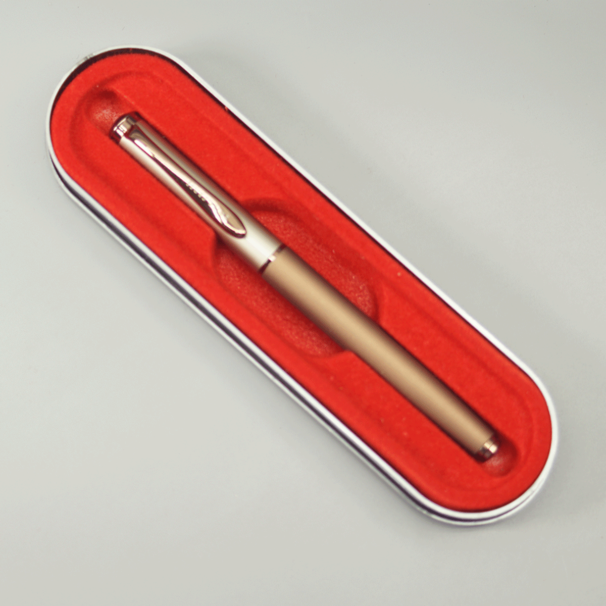 Swiss Cross Matte Brown With  Ash Color Body Brown Color Clip And Trim Fine Tip Roller Ball Pen SKU 10707