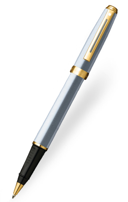 Sheaffer® Model No: 10748 Prelude® Brushed Chrome Plate Featuring 22K Gold Plate Trim Roller Ball Pen