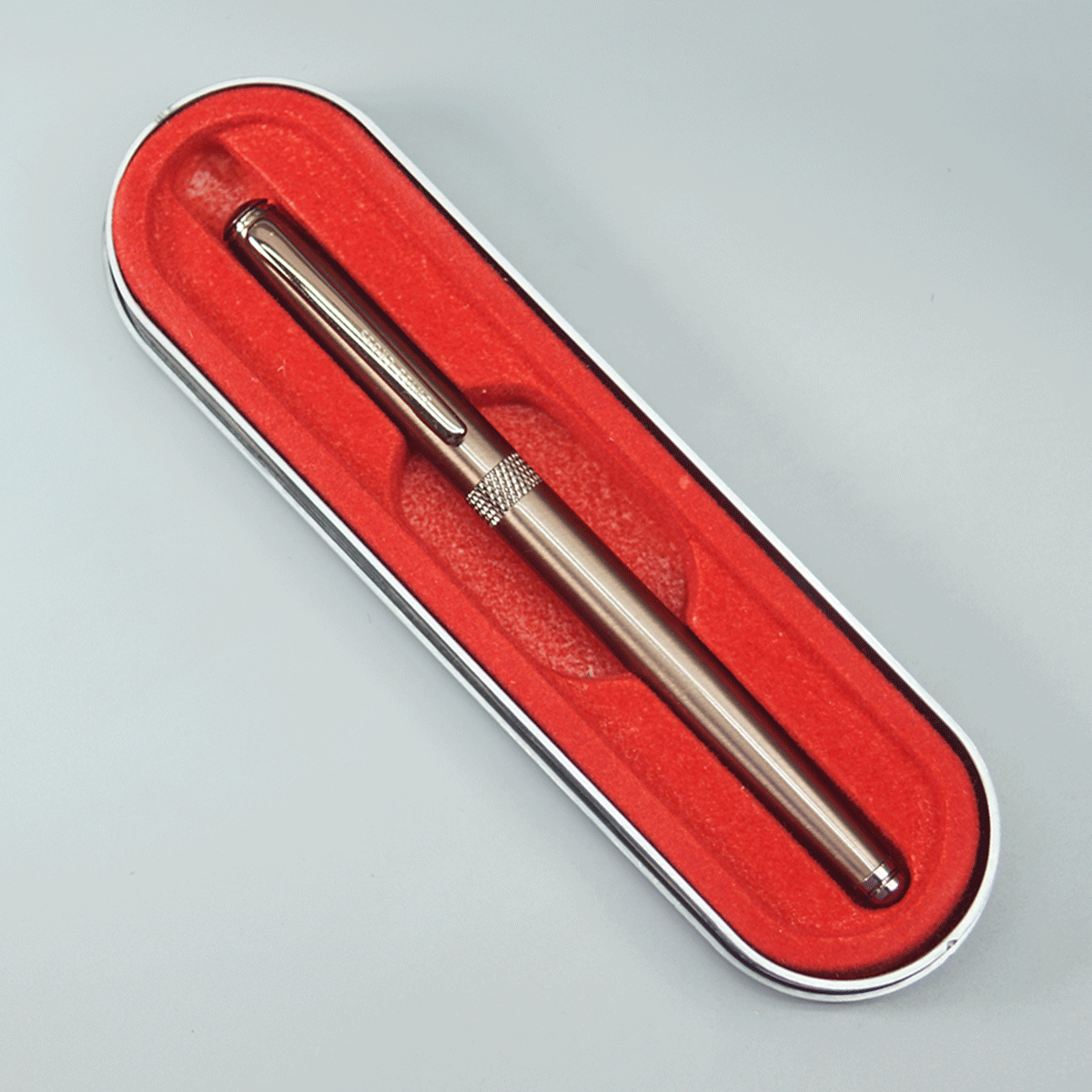 Swiss Cross Glossy Brown Color Body With Brown Color Trim And Clip Fine Tip Cap Type Roller Ball Pen SKU 11116