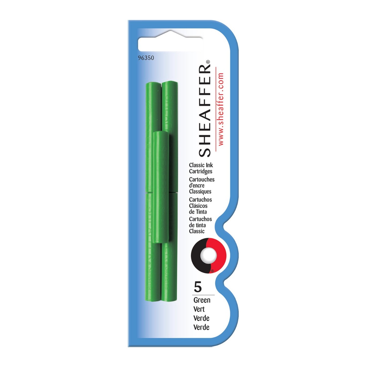 Sheaffer Model: 70516 96350 A set of 5 Green ink Cartridge