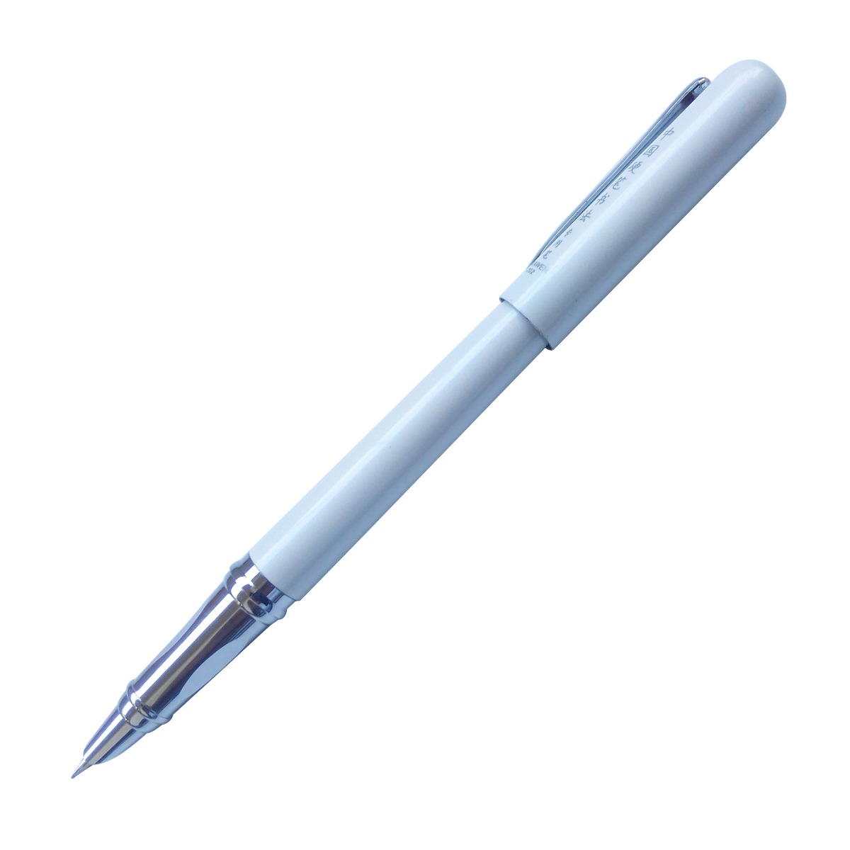 Dikawen Model ; 10964 White Color Body  with Silver Clip Fine Nib  Fountain Pen