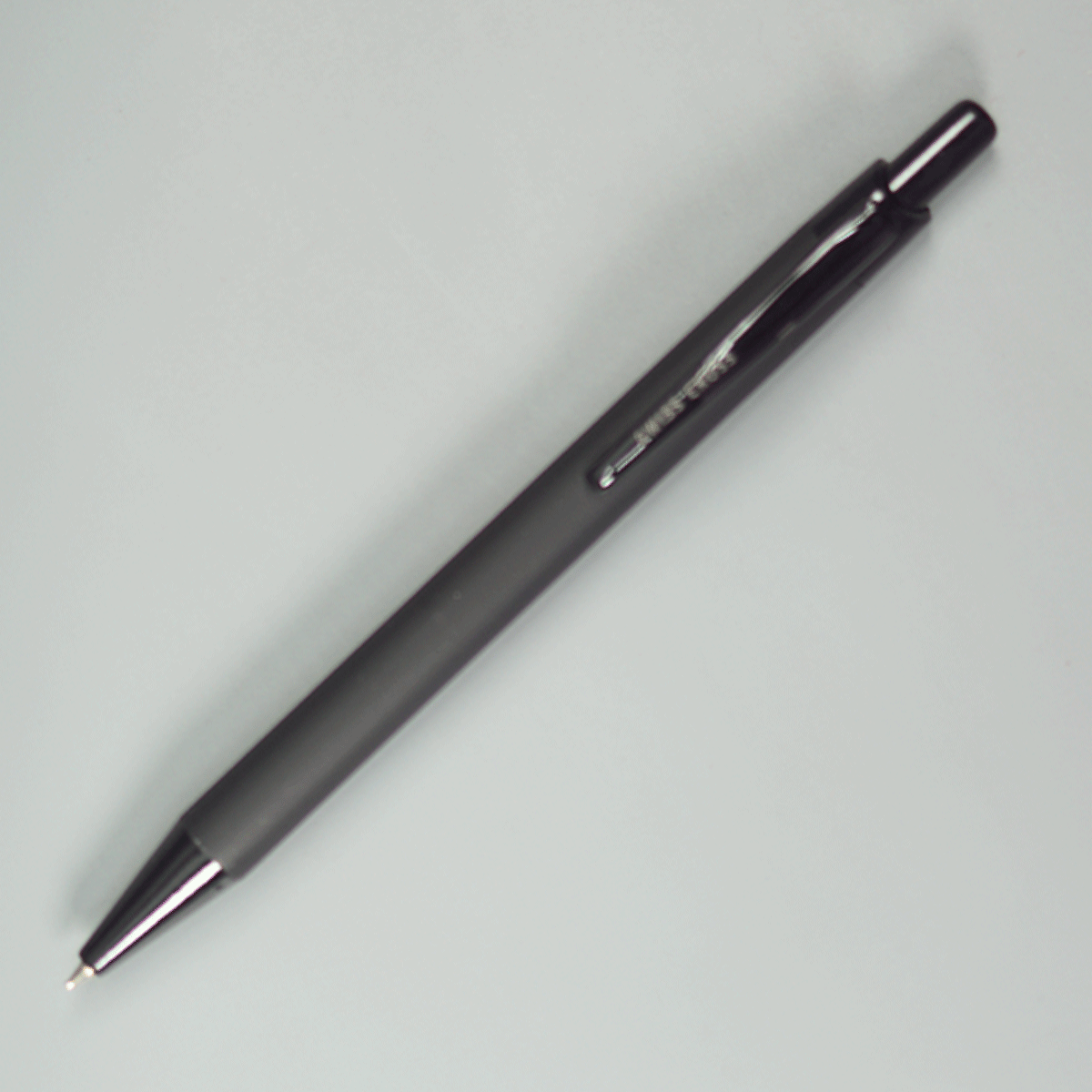 Swiss Cross Matte Black Color Body With Black Color Trim And Clip Fine Tip Retractable Ball Pen SKU 10975