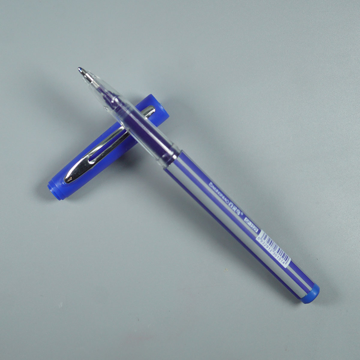 Office Gel 1.0mm  Blue Color Body With Cap Silver Clip Medium Tip Gel Pens SKU 11203