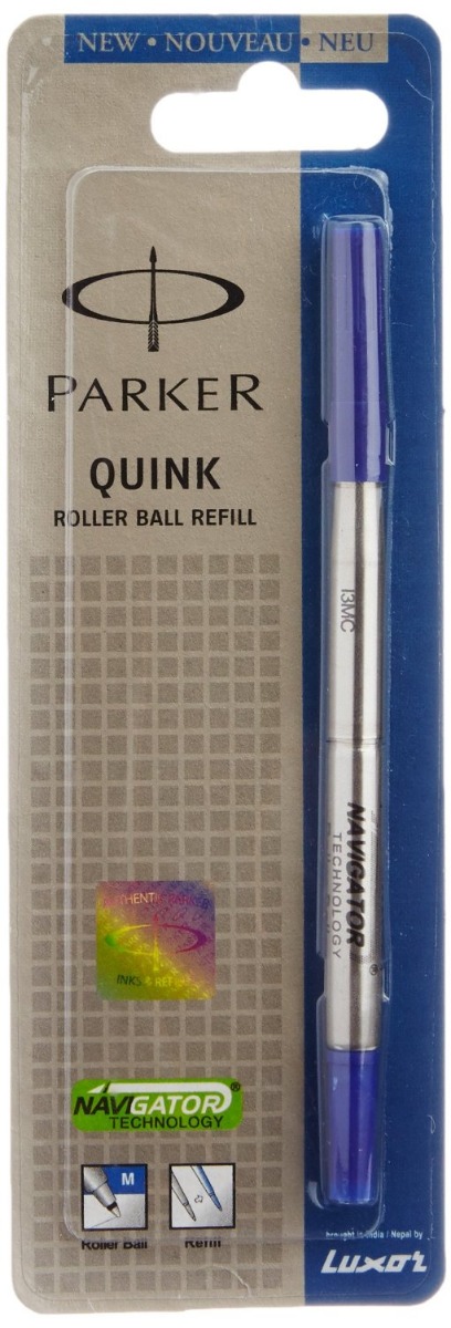 Parker Model: 71522 Navigator silver color body with medium tip blue ink  Roller Ball Refill 
