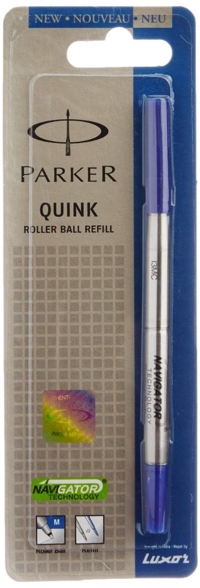Parker Model: 71522 Navigator silver color body with medium tip blue ink  Roller Ball Refill 