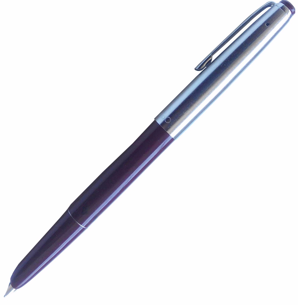  Camlin 47 Marrown  Color Body with Silver Clip Medium Nib Piston Type Fountain Pen SKU 11060