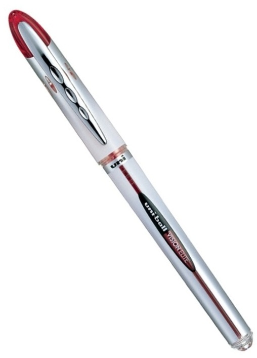 Uni-ball Model ; 11182 Vision Elite     UB 200  Red Ink Roller Ball Pen 