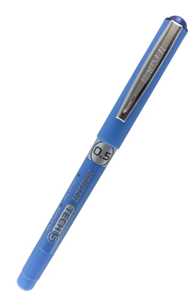 Hauser TECH Blue Color Body and Blue Color Writing Needle Tip Liquid  Ink Gel Pen Model No 11791