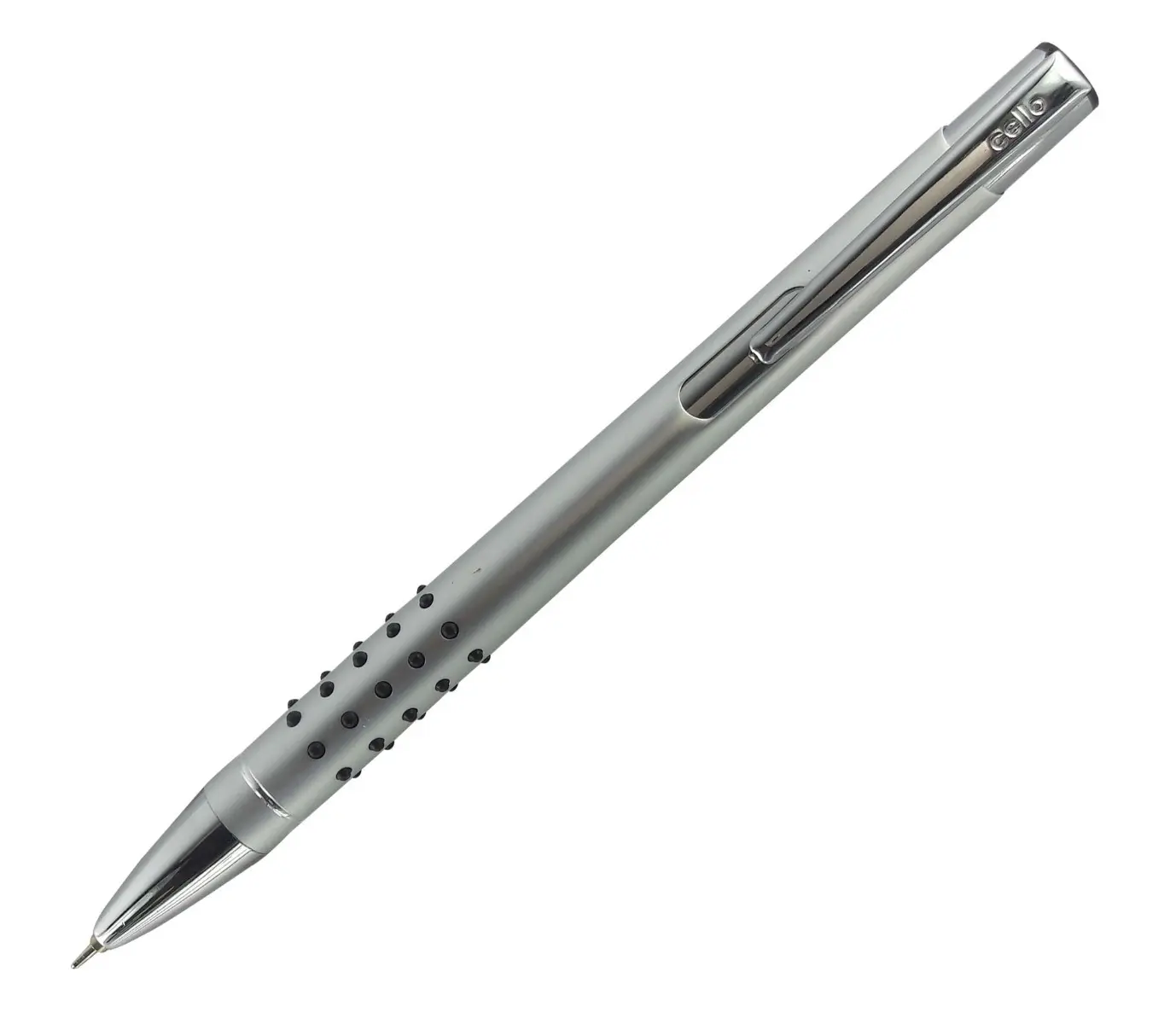 Cello Accugrip Silver Color with Grip Holding Click Type Ball Pen
