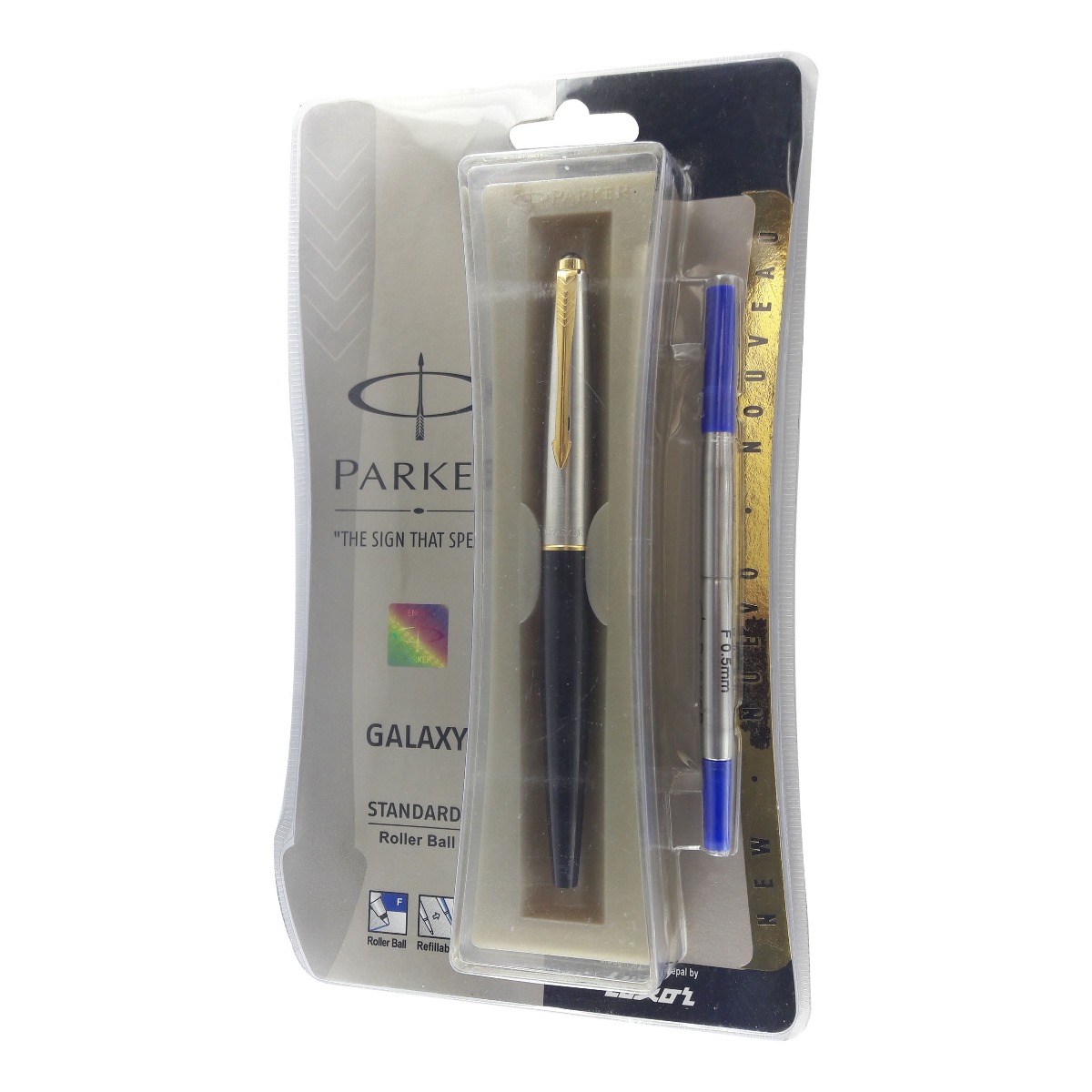 Parker Model ; 12366 Parker Galaxy Standard black color with Silver Cap roller ball