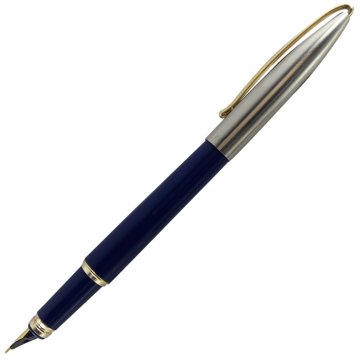 Camlin Model ; 12460 Trinity     Blue Body with Silver Cap Stylish Fountain Pen