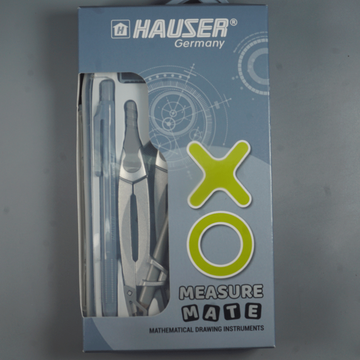 Hauser Measure Mate Mathematic Drawing Instrument Geometry Box Grey  Color Body SKU 52185