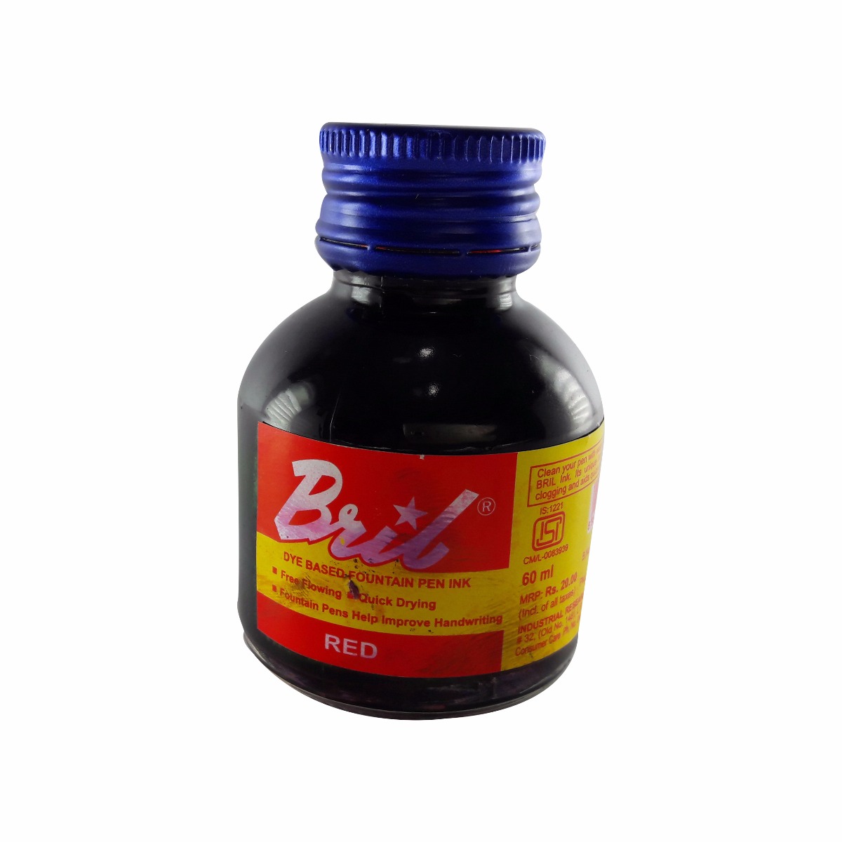 Bril Model: 70012 Red color 60 ml ink bottle