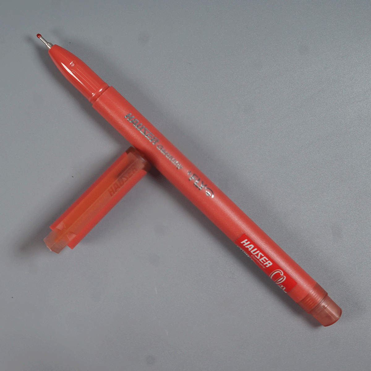 Hauser Fly Red Pen Red Color Body With  Red Writing Cap Type Ball Pen SKU 12524
