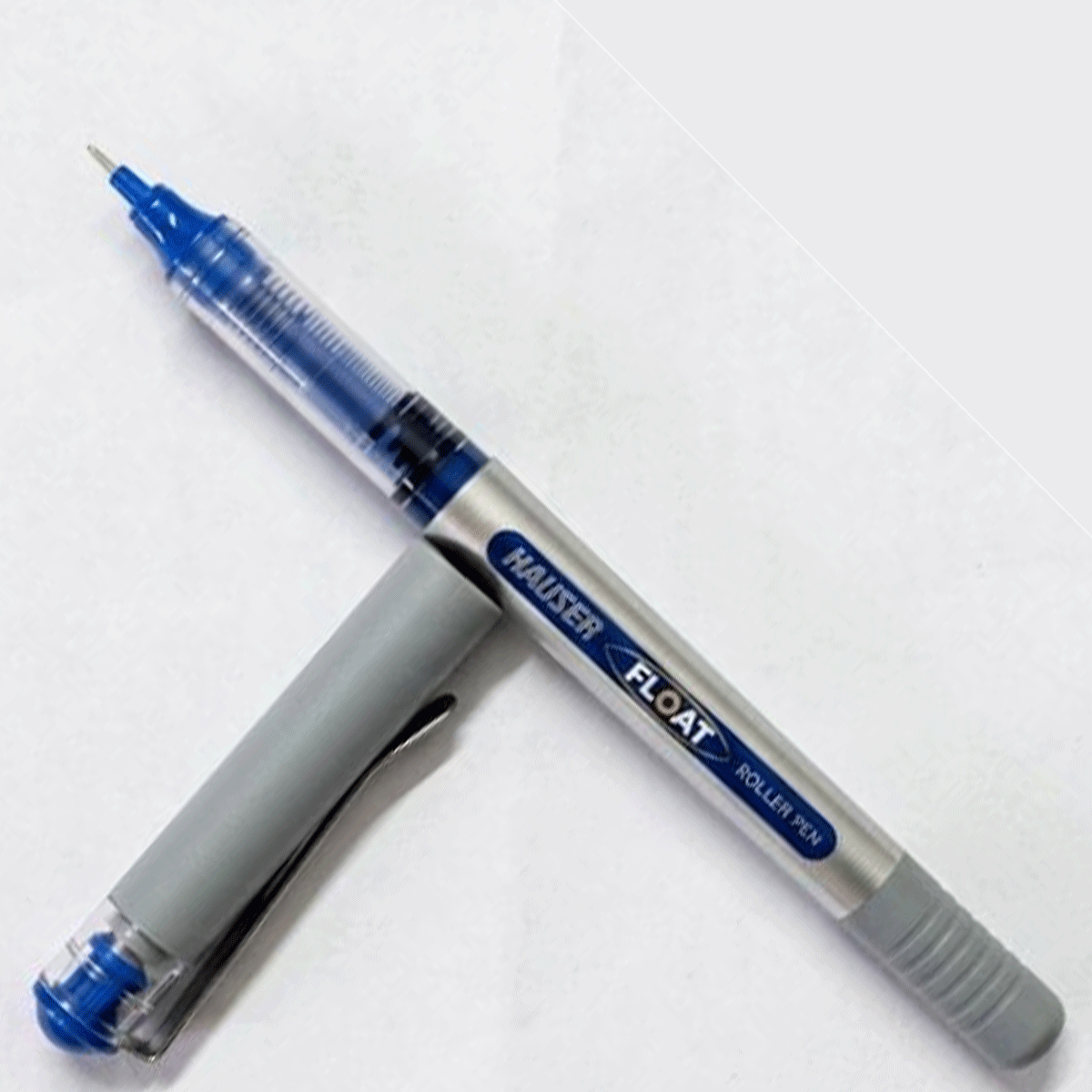 Hauser Float 0.5mm Grey Color Body Silver Clip Blue Writing Roller Ball Pen SKU 12629