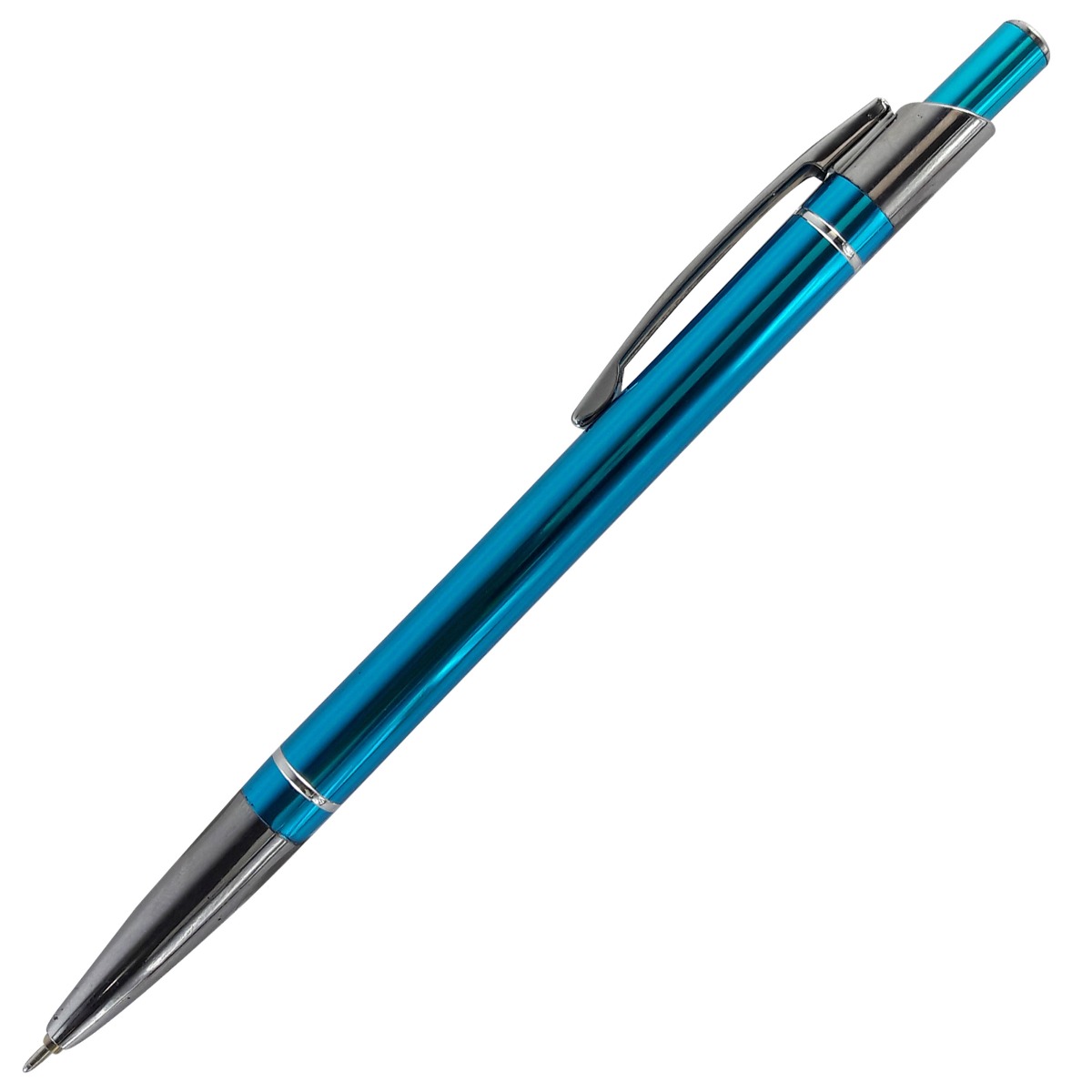 CELLO SWISS SLIM BLUE COLOR BODY WITH SILVER CLIP CLICK BALL PEN MODEL: 12710