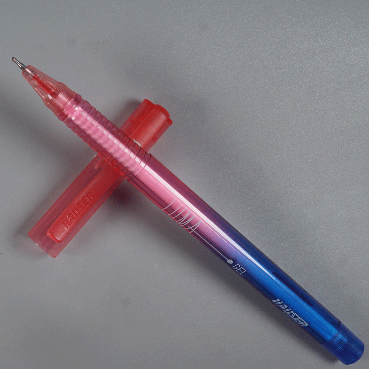 Hauser Luma Red And Blue Color Body With Red Cap Fine Tip Gel Pen SKU 12742