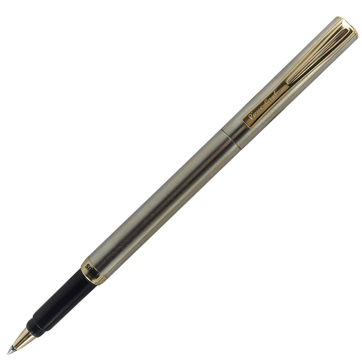 Pierre Cardin Golden eye Model: 12768 Silver color body with golden color clip fine tip cap type roller ball