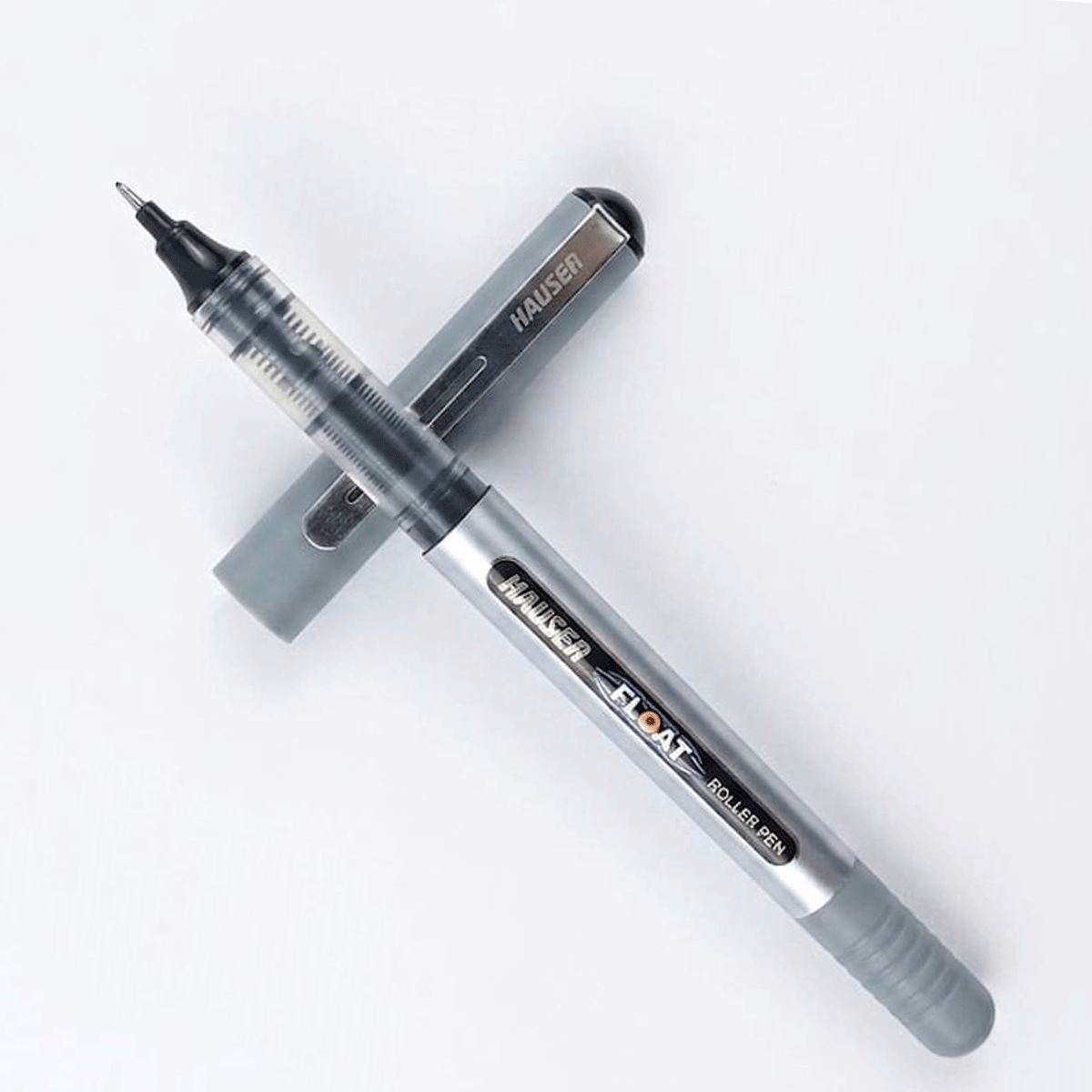 Hauser Float 0.5mm Grey Color Body Silver Clip Black Writing Roller Ball Pen SKU 12852