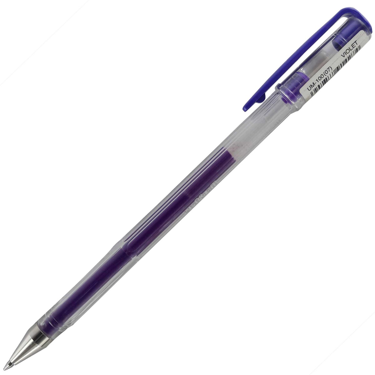 Uniball signo Model: 12986 Transparent body with violet color ink fine tip cap type gel pen