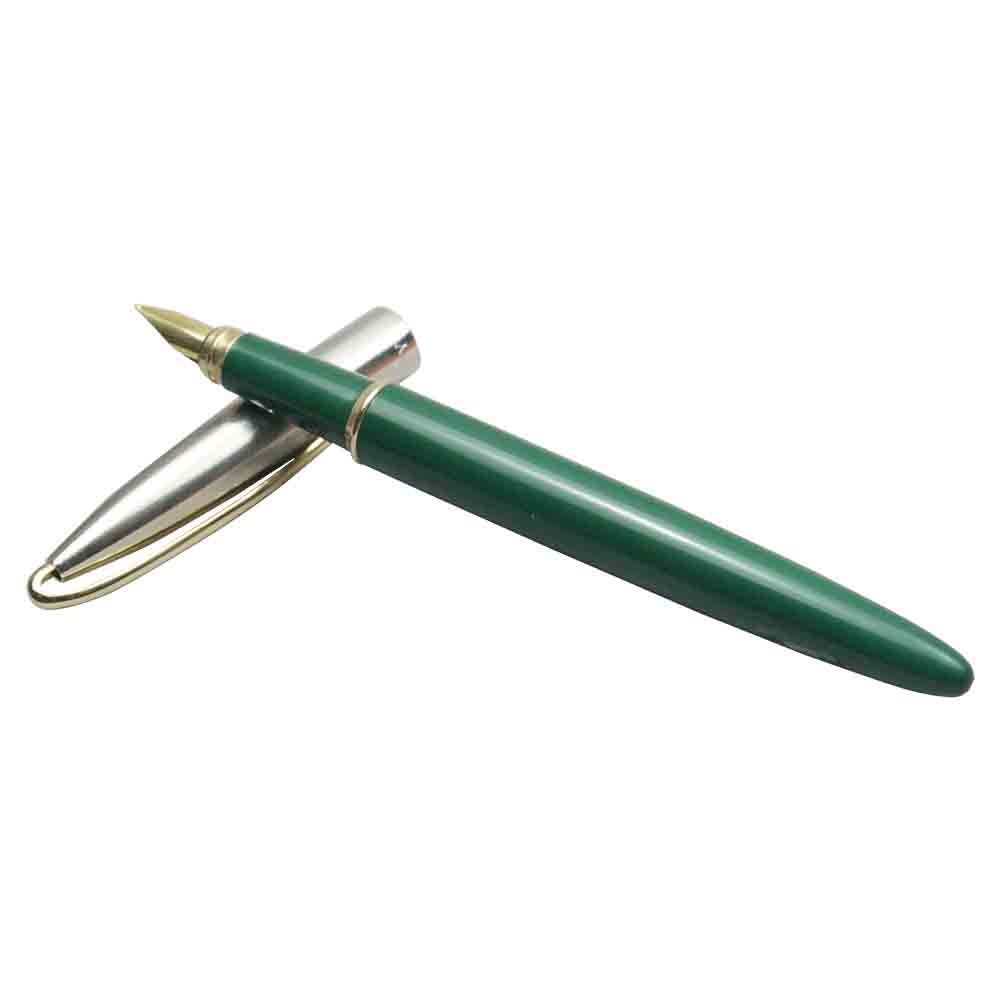 Camlin Trinity   - Green Color   Body with Silver Cap Stylish Fountain Pen Model : 13169