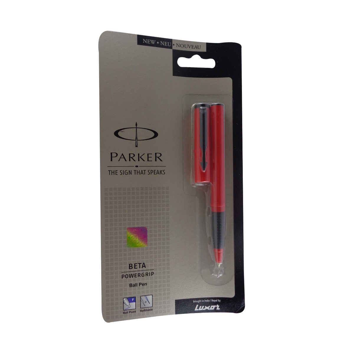 Parker Beta power grip Red color body with black clip cap type
