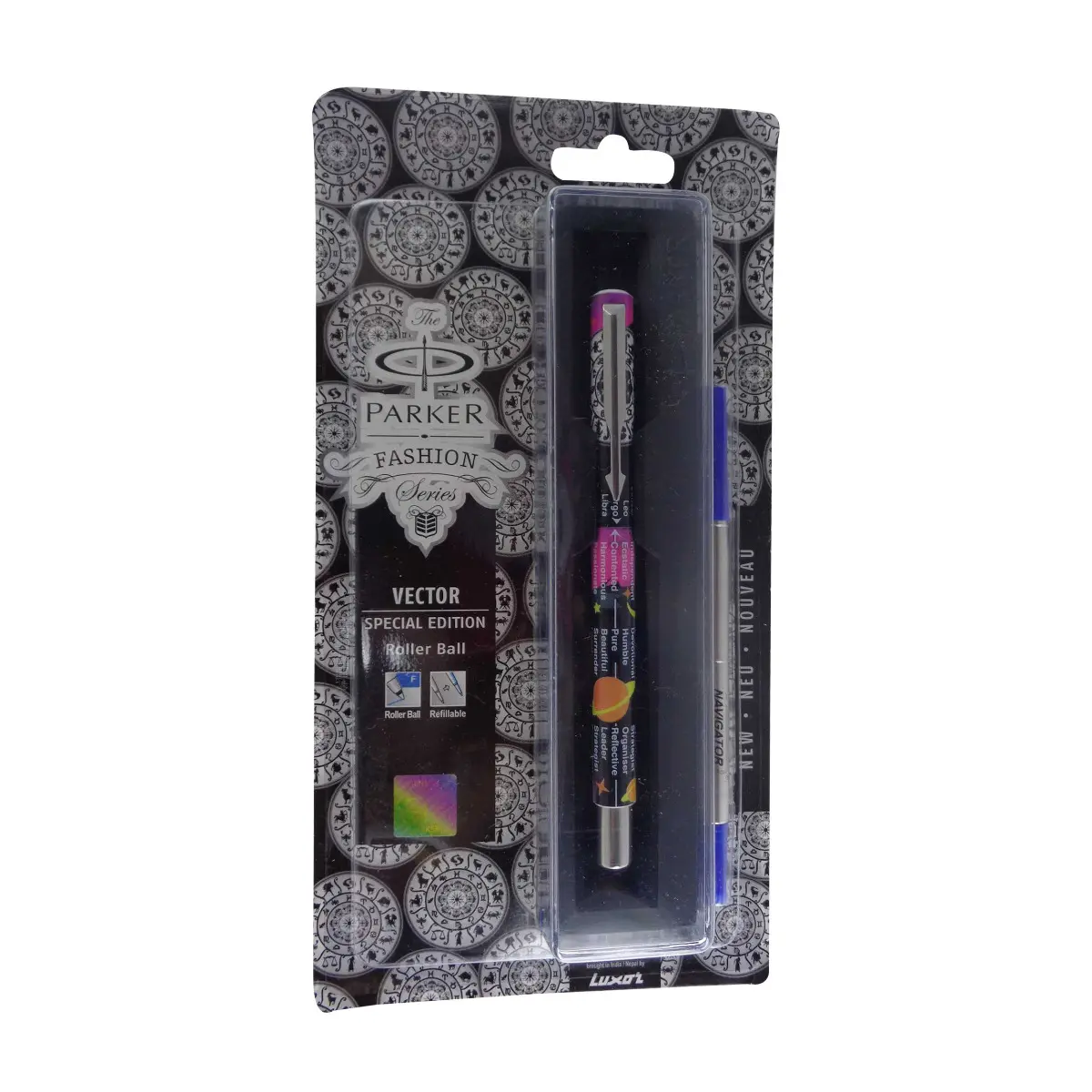 Parker vector special edition black designed body with silver clip