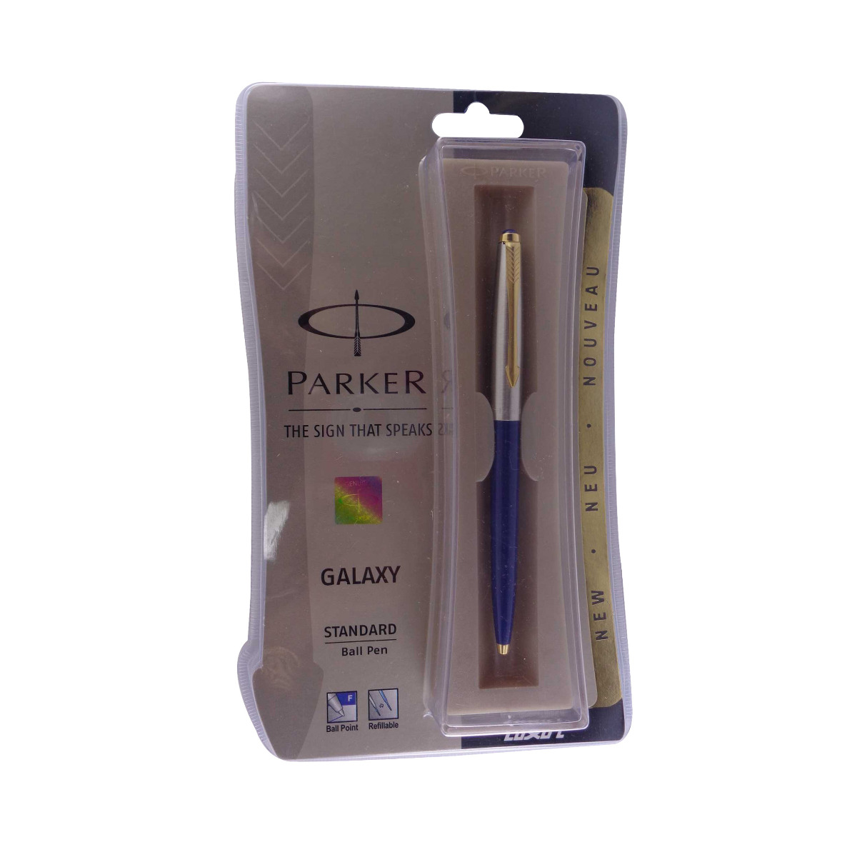 Parker Galaxy Standard dark blue body with silver cap type fine tip Ball pen Model No 13317