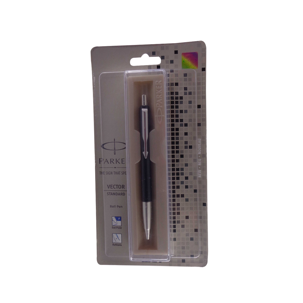 Parker vector standard Black with silver clip fine Tip Rectractable Ball pen Model No 13374