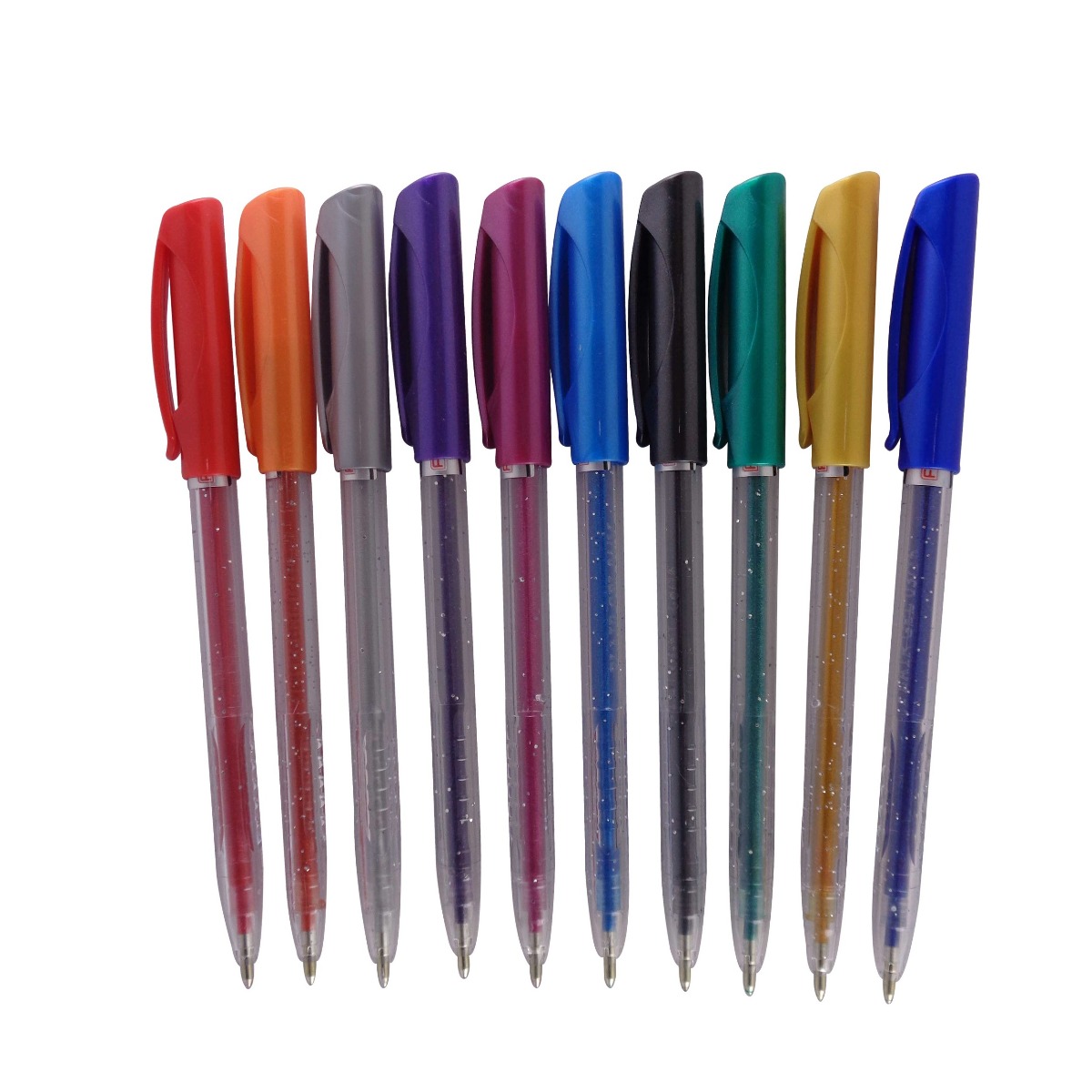 Flair Model;  13416 Flair Glitter multi color 10 numbers cap type glitter gel pen Packet