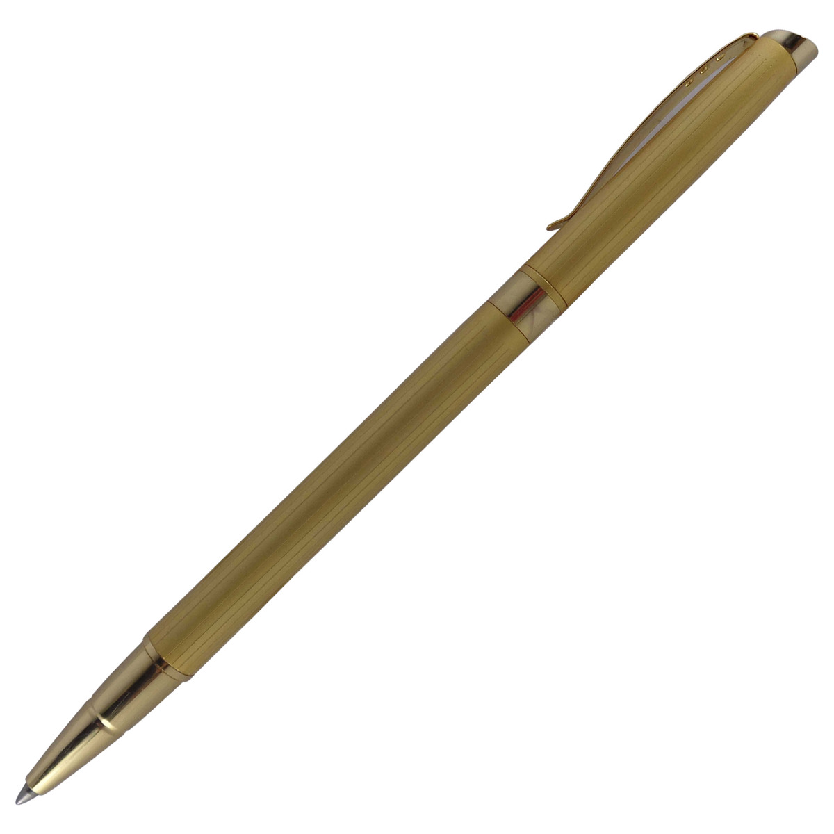 Pierre Cardin Beverly Hills – Satin Gold Color Body Slim Type Roller Ball Pen Model: 13505