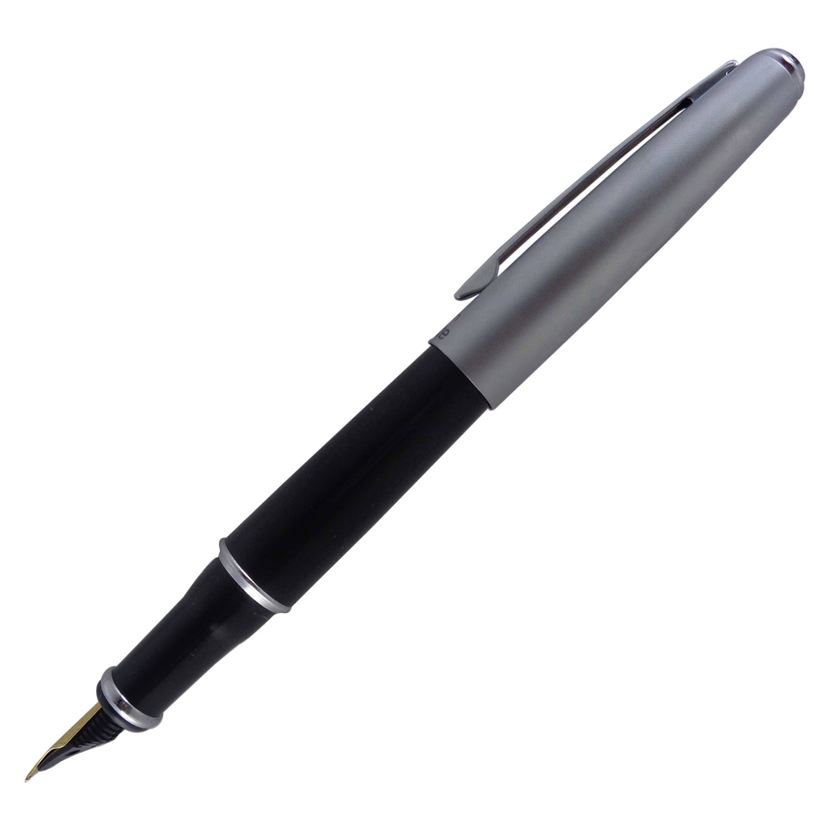 Camlin Elegante – Black Color Body With Silver Cap Thick Body Fountain Pen Model: 13508