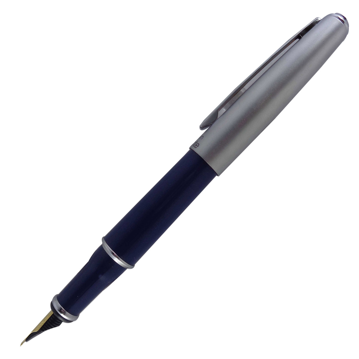 Camlin Elegante – Blue Color Body With Silver Cap Thick Body Fountain Pen Model: 13509